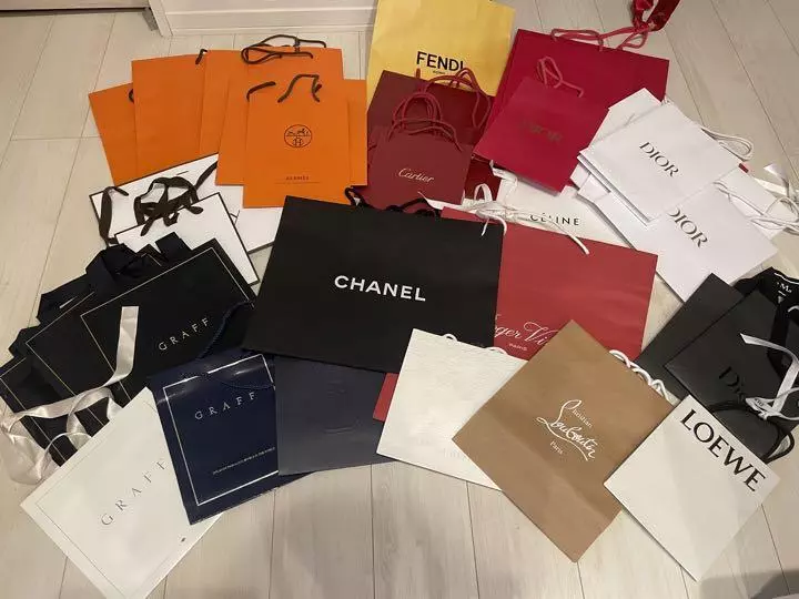 Luxury Brand Shopping Gift Paper Bag Set Hermes Chanel Dior Cartier etc.  14131