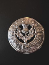 Scottish Kilt Fly Plaid Brooch Thistle 3    