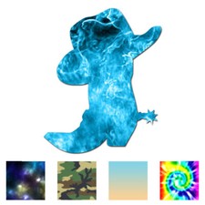 Cowboy Boot Western Hat - Decal Sticker - Multiple Patterns  Sizes - ebn119