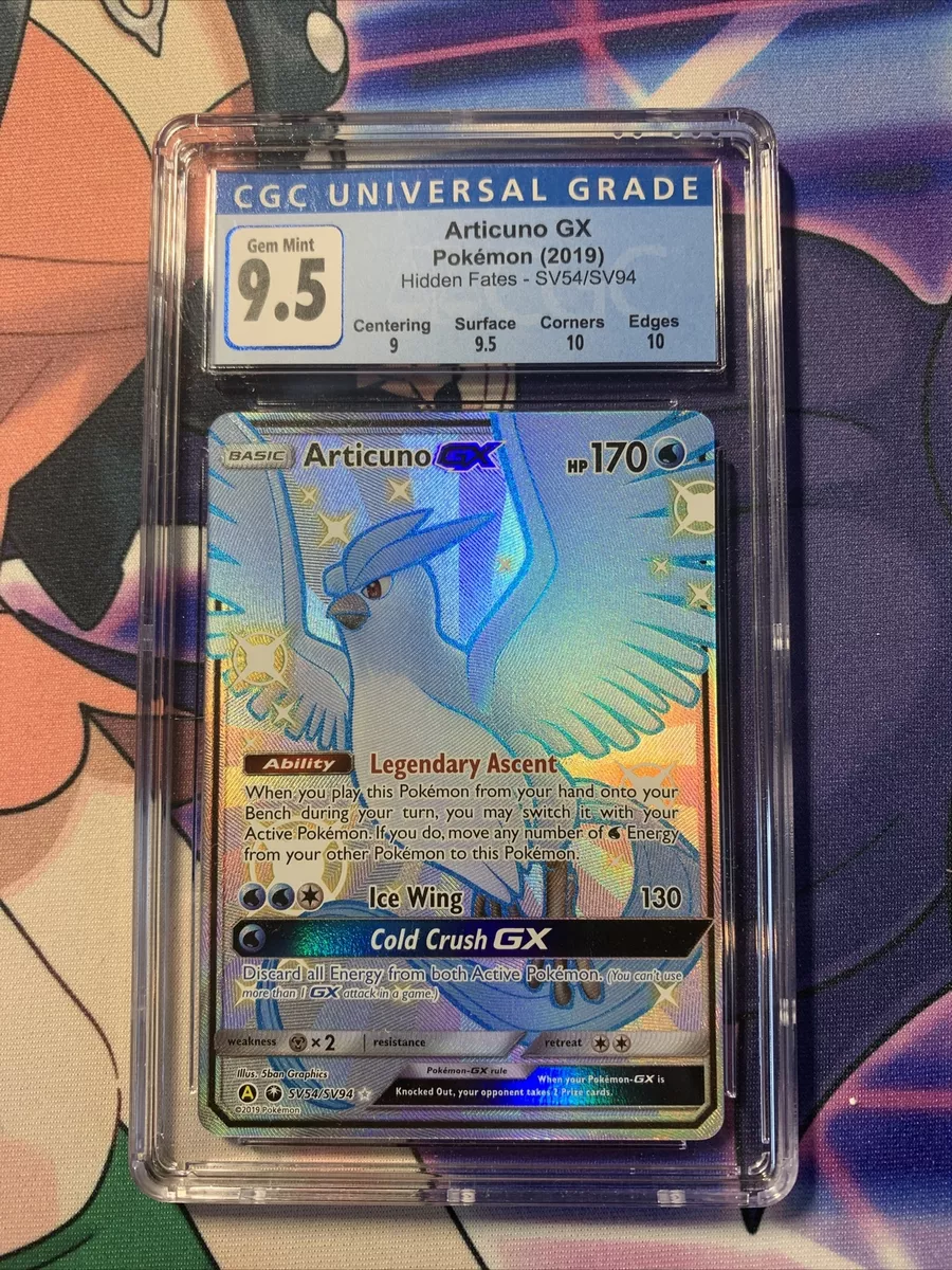 CGC 9.5 GEM MINT Articuno GX Full Art Hidden Fates Pokemon Card SV54/SV94