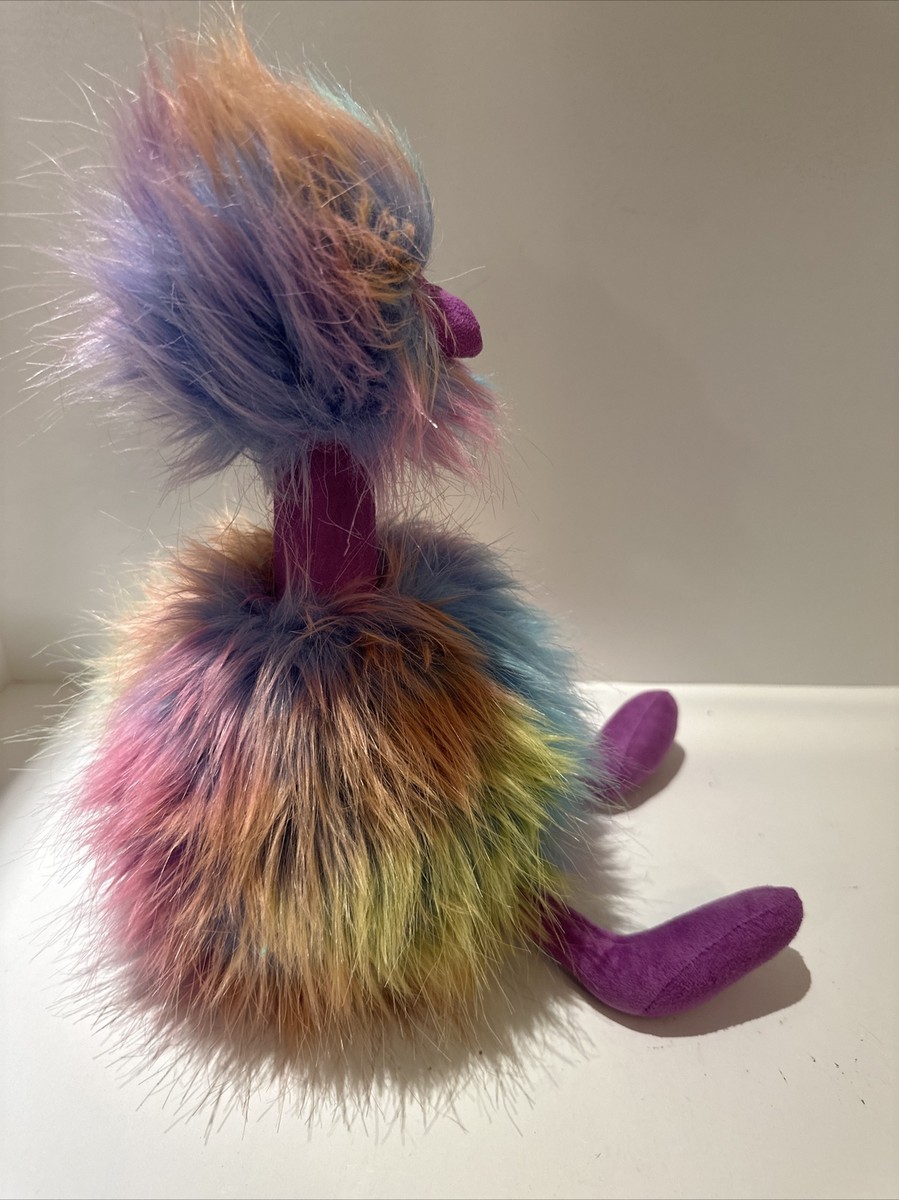 Jellycat London Rainbow Bird Plush 13” Multicolor Long Legs