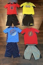Lot Of 4 outfits Spider-Man Batman Flash Captain America Size youth large