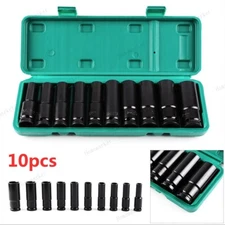 10pcs Metric Deep Impact Socket 1/2" Drive 10mm-24mm 6 Point Sockets kit w/ case