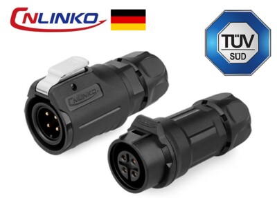 CNLINKO M16 4-Polig Draht-zu-Draht-Steckverbinder Wasserdichter IP68 TÜV-geprüft