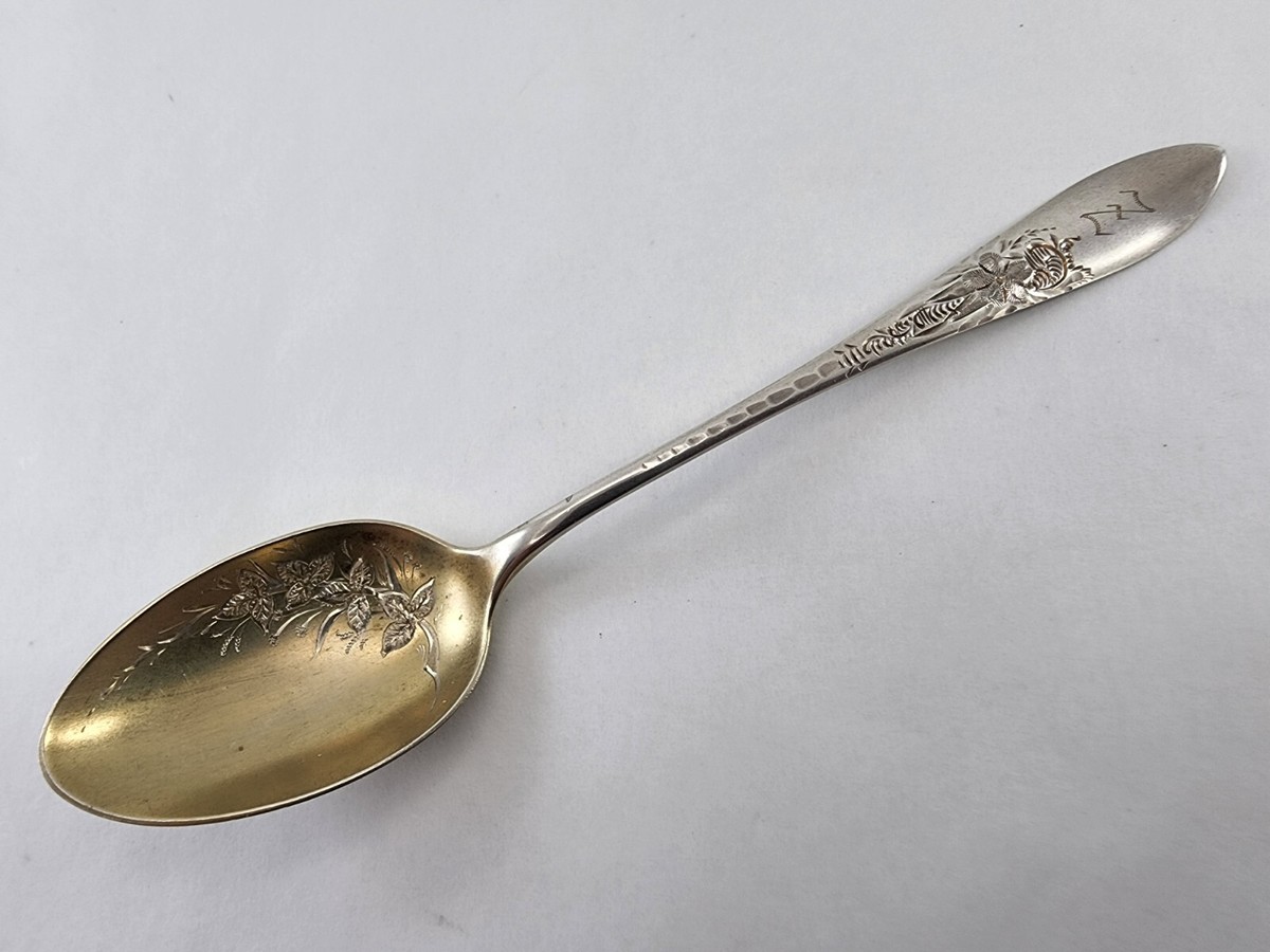 Vintage Sterling Silver Floral Etched Small Spoon Inches
