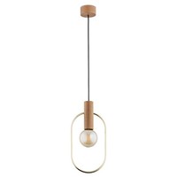 HäNgelampe Holz Natur Esstisch Modern E27 L:18.5 Cm Pendelleuchte Esszimmer