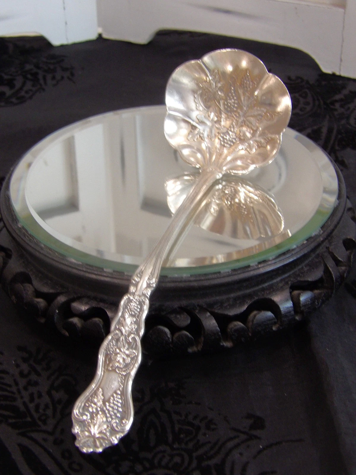 Vintage 1906 Moselle Soup Ladle American Silver Co.~Grapes