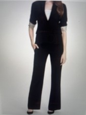 Theory Womens Trousers Dress Wool Pants Black Wide Leg Sz8