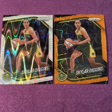 2025 Panini Prizm WNBA #123 Skylar Diggins Orange Velocity + White Seismic