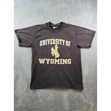University of Wyoming Cowboys T Shirt Womens M Brown NCAA USA Made *Read