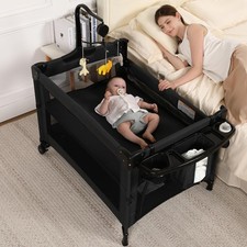Pack and Play, 5 in 1 Baby Playard Portable Crib, Bassinet, Bedside Slee