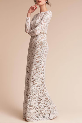 NWT TADASHI SHOJI Medallion Gown in Ivory Nude Embroidered Lace
