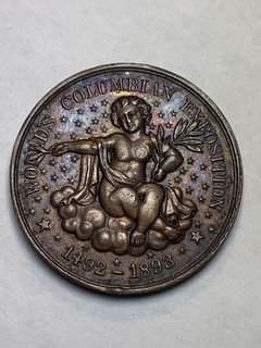 1893 Chicago Worlds Fair Columbian Exposition Token Angel Cherub