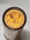 1955 S Lincoln Wheat Cent roll BU RED. SEALED IN MEGHRIG TUBE.