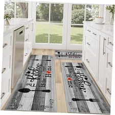  100% Non Slip Kitchen Mats for Floor Washable Kitchen Rugs Sets of 3 