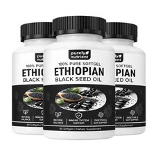 Ethiopian Black Seed Oil Softgels 4.64 Thymoquinone Gluten-Free 60 Capsules