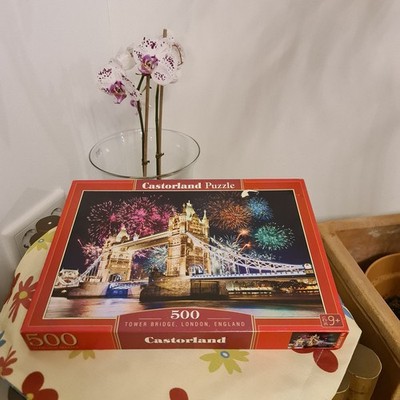 Castorland Puzzle 500 Teile Tower Bridge London England 47 x 33 cm Feuerwerk Sil