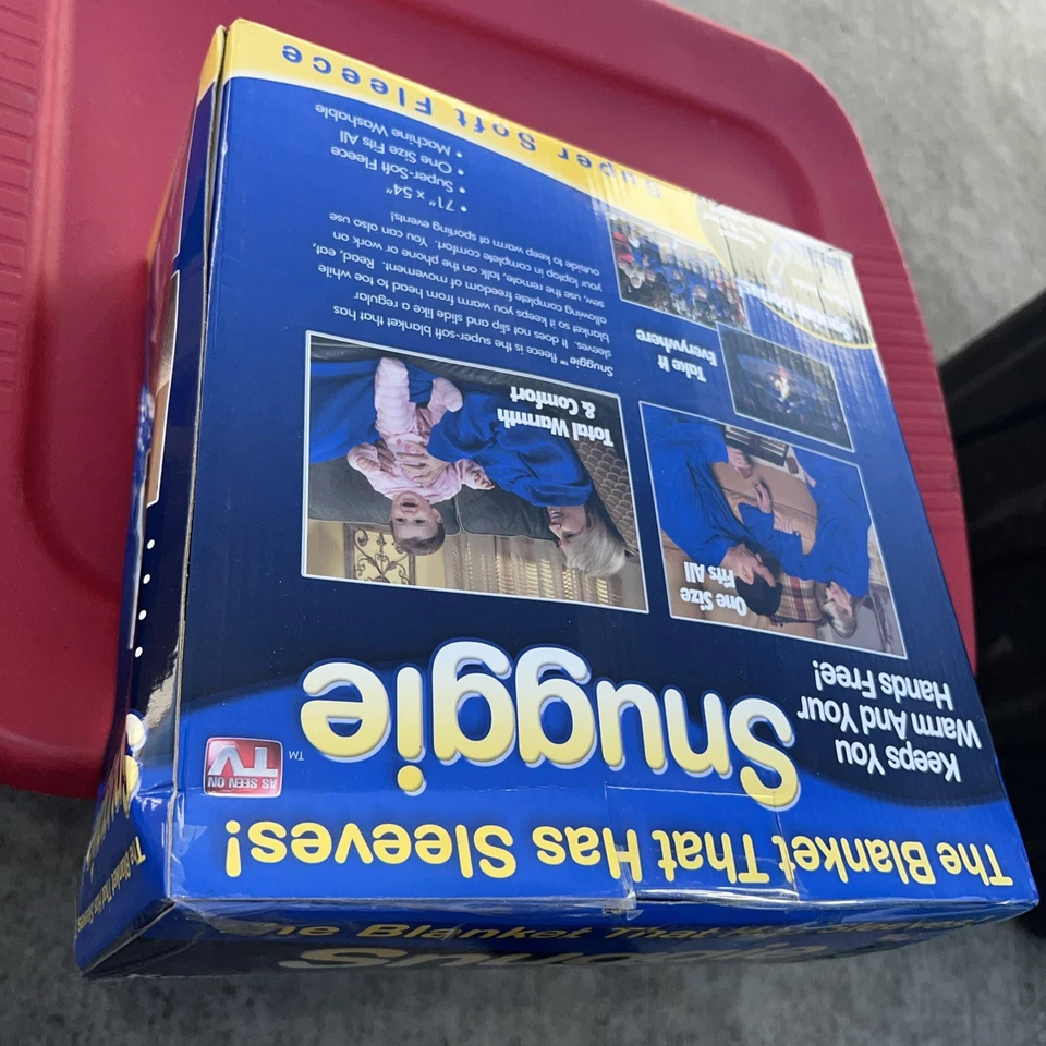SNUGGIE Original Blanket Sleeves Blue Adult Soft Fleece In Box One Size - Image 4 of 4