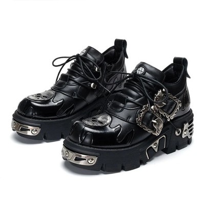 Retro Rock Men Shoes Dark Punk Boots Couple Metal Niche Single Platform Sneaker