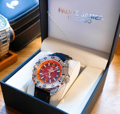 ''Orange Sunset'' Monster Diver-300 Auto 316L Steel! 200m WR Dive Watch!