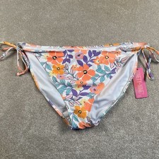 Bikini Bottoms Floral Side Tie Hipster Swimwear Beach Summer Spring NWT XXL