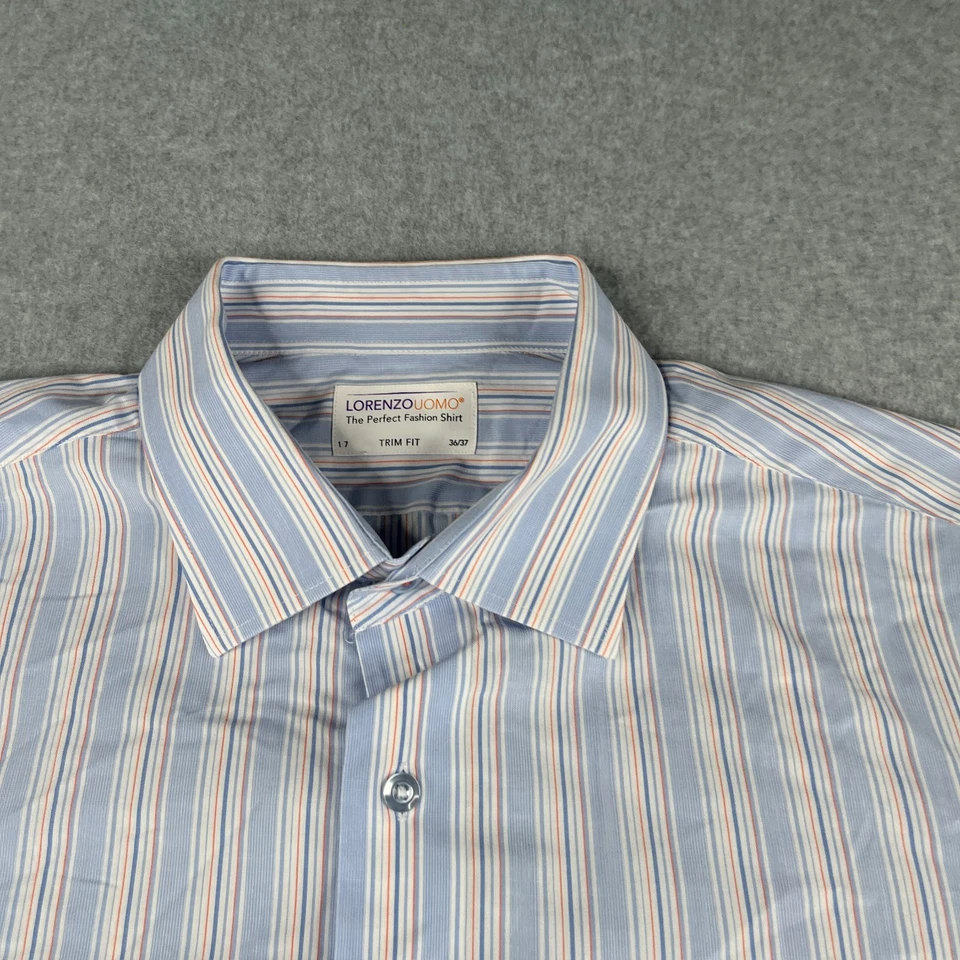 Camisa Lorenzo UOMO 17 Azul Rayas Ajuste Informal Abotonada Manga Larga Para Hombres Foto 3 de 4