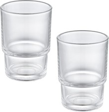 Toothbrush Holders for Bathroom, 2 Pack Transparent Glass Tumbler