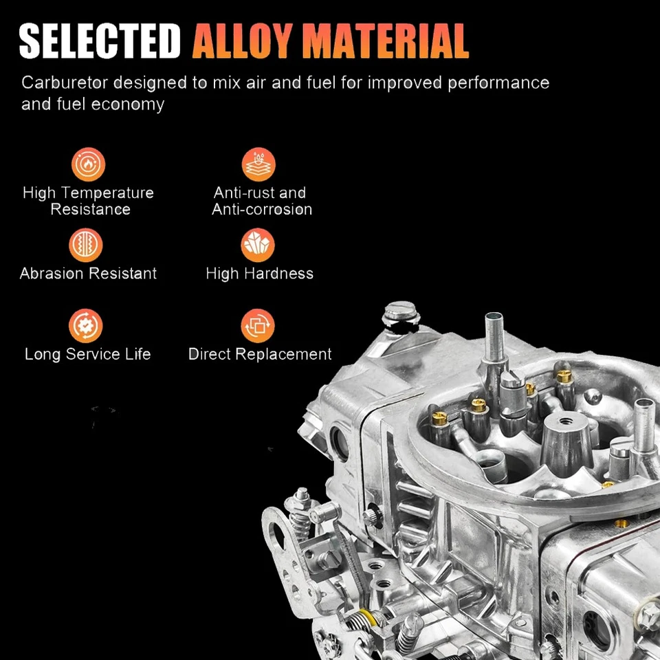 4 Barrel BR-67201 850CFM Carburetor Double Pumper Mechanical Performance Race - Image 4 of 4