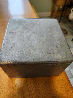 Vintage Cast Metal Industrial Junction Box Enclosure/Terminal  Box, 6'' Square