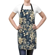 Floral Design Apron, Cooking Gift, Kitchen Decor, Chef Apron, Handmade [...]