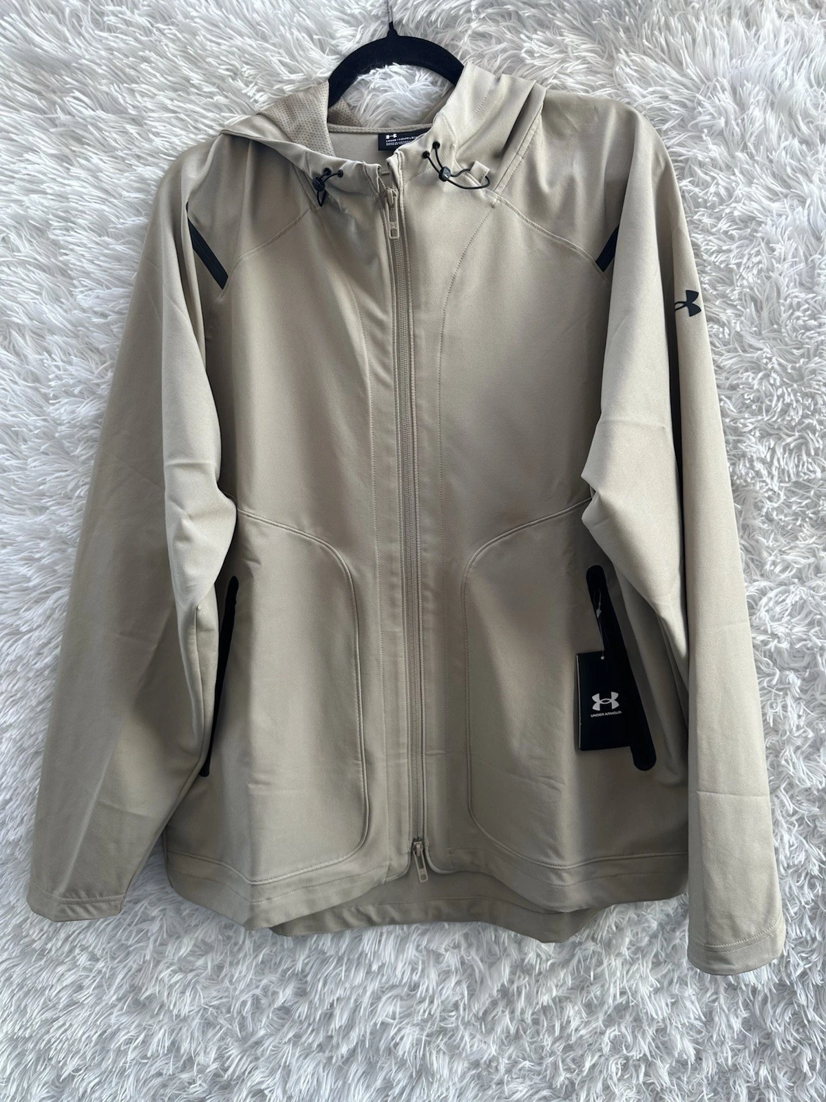 Under Armour Men's Unstoppable Tan Hooded Jacket New Size Small