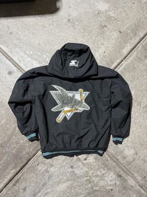 90's NHL Starter シャークス ナイロン ハーフジップ ジャケット Rare vintage 90s San Jose Sharks starter puffer jacket size medium