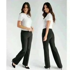 Betabrand Dress Pant Yoga Pants Bootcut Ponte Stretch Pull On Charcoal Grey S