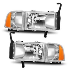 ELH Headlight Assembly Fits 1994-2001 1994 1995 1996 1997 Chrome Housing