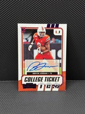 2021 Contenders Draft Brevin Jordan Purple College Ticket RC Auto #218 Miami