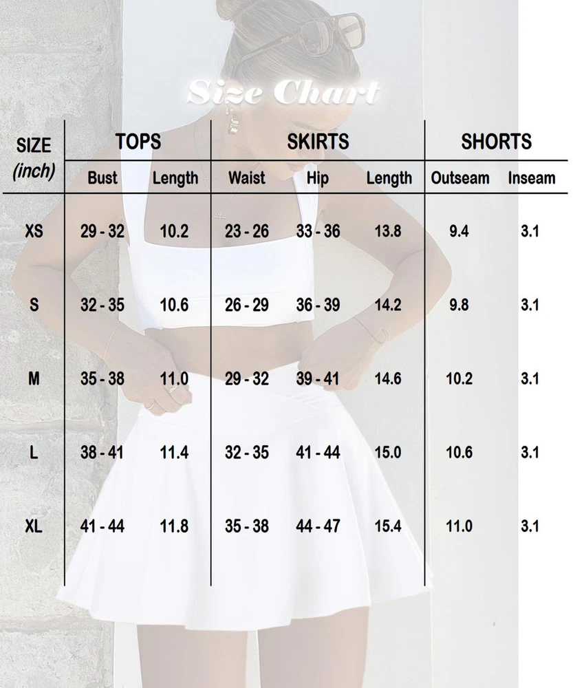 Piece Tennis Skirt Sets for 2 Piece Mini Skirt Set Going Out Golf Skort Athle...