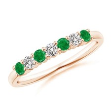 Round May Birth Emerald Gemstone Promise Eternity Daughter Ring 925 Silver