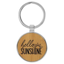 Enthoozies Hello Sunshine Laser Engraved Leatherette Keychain Backpack Pull -