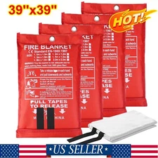 4/8x FIRE BLANKET Fiberglass Emergency Home Retardant Prepared 39''x39'' US Ship