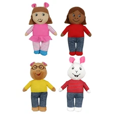 4x PBS Kids Arthur Plush Dolls Complete Set of Four Stuffed Animal Learning Gift