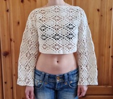 Handmade (Germany) bauchfreies Top, Pullover, beige, Gr. S, NEU, 100% Cotton 