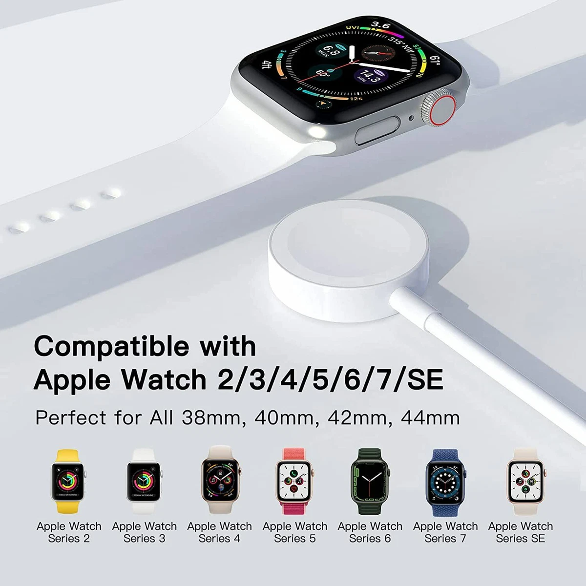 Chargeur de câble de charge magnétique pour Apple Watch iWatch Series  9/8/7/6/5/