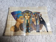 Genuine Handmade Ancient Egyptian Art Papyrus King Tut Nefertiti Cleopatra 8 x6”
