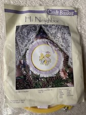 Vintage Sealed The Craft Basket Needlepoint Set - 1988 - "Hi Neighbor" Design