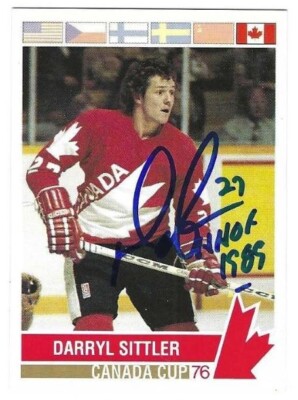 Signed DARRYL SITTLER Team Canada 1992 Future Trends Canada Cup Card #175 w/COA