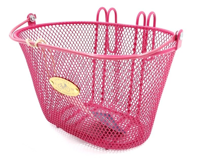 Nantucket Bike Basket Co Kid s Surfside Mesh Wire Basket Pink 9.8 x 6.8 x 6.3in