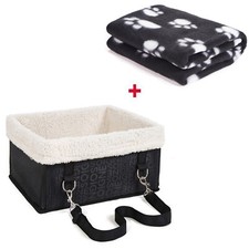 Lookout Pet Dog Car Seat For Car W/ Leash Safety Booster Seat Soft Bed Sheepskin