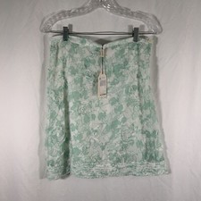 Max Studio Specialty Products Skirt Women's 4 Green Floral Button Zip Lined New