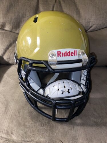 Riddell Size Medium Football Helmet Gold And Black Initial-2012 Certified 2017 - Picture 1 of 11
