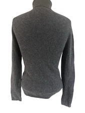 Lord & Taylor Two Ply Cashmere Gray Turtleneck Sweater Pullover Size S Flaws